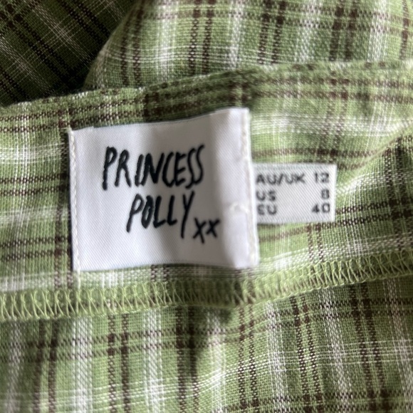 Princess Polly Green and White Mini Slit Skirt - Picture 8 of 10